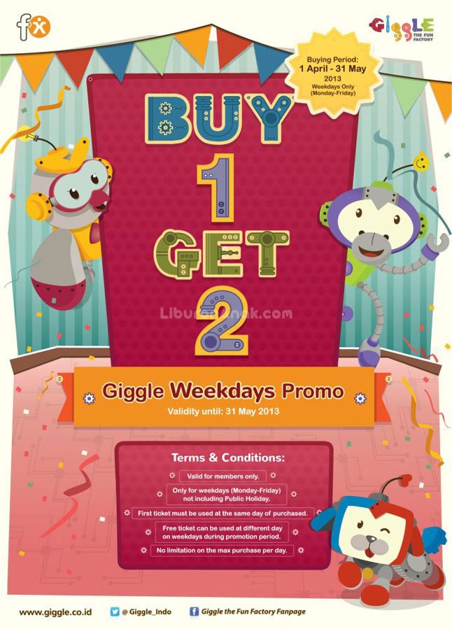 Giggle Weekdays Promo "buy 1 Get 2" Discounts & Promotions Liburan