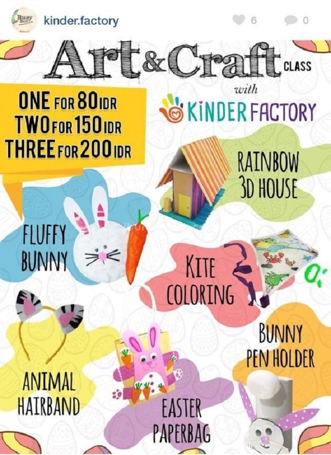 Art & Craft Class With Kinder Factory Kids & Parents Events Liburan