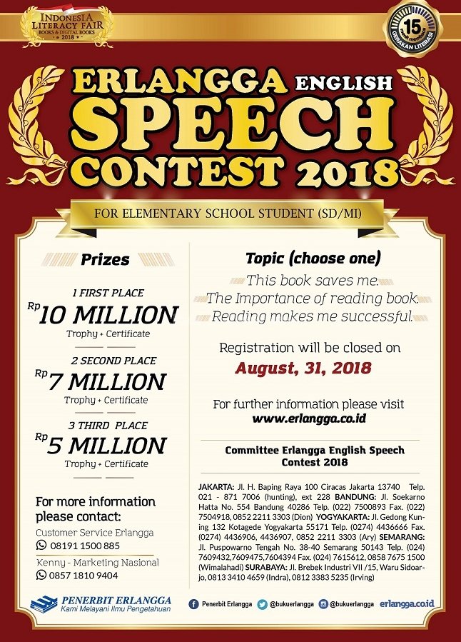 Erlangga English Speech Contest 2018