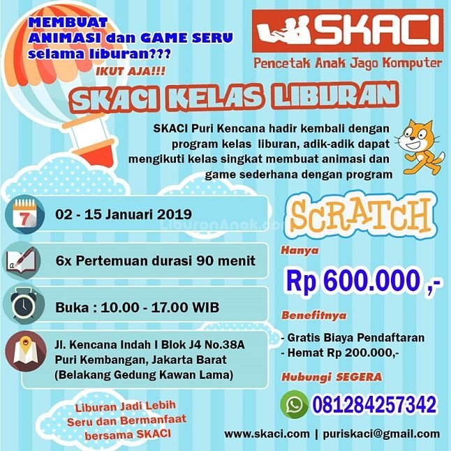 SKACI Kelas Liburan Kursus Komputer Anak