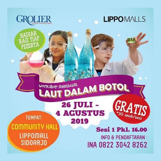 Workshop Membuat Laut Dalam Botol di Lippo Plaza Sidoarjo
